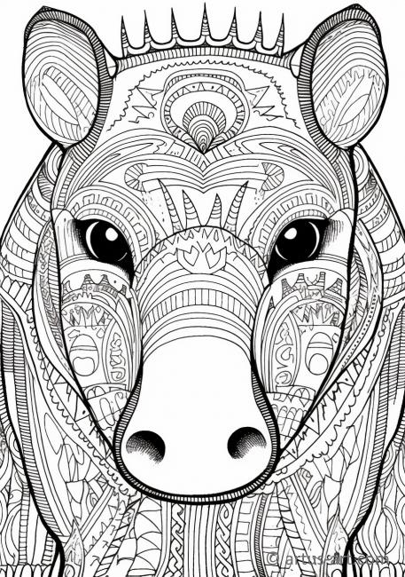 Cute Tapir Coloring Page For Kids